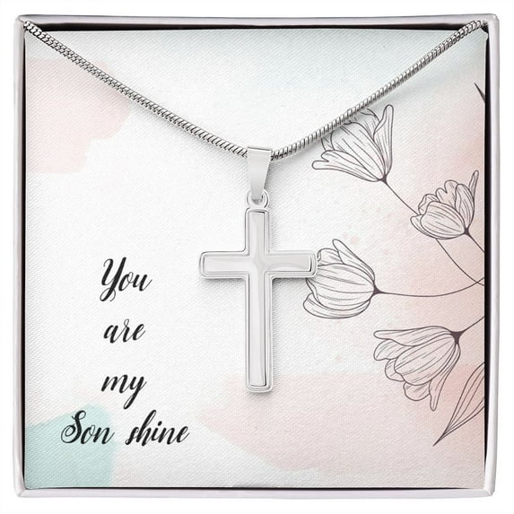 Son Birthday Gift Necklace, You Are My Son Shine, Birthday Gift Necklace For Son, Gift From Dad, Mom, Cross Necklace For Son