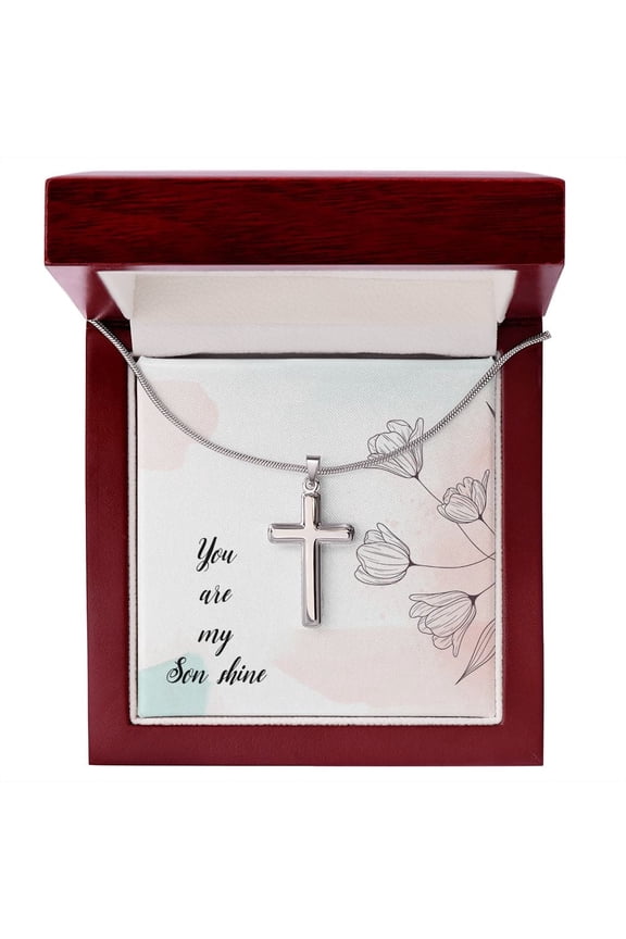 Son Birthday Gift Necklace, You Are My Son Shine, Birthday Gift Necklace For Son, Gift From Dad, Mom, Cross Necklace For Son