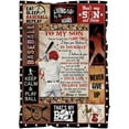 thumbnail image 1 of Son Blanket Gifts from Mom & Dad, to My Son Throw Blanket for Couch Bed, Baseball Blanket Gift for Boy Men Grandson, College Graduation Gifts for Son, Birthday Gifts for Baseball Fans Player, 1 of 6