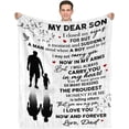 thumbnail image 1 of Son Blanket from Dad, Gifts for Son, to My Son from Dad Gifts, Birthday Gifts for Son, Graduation for Son Throw Blanket 60"x50", 1 of 6