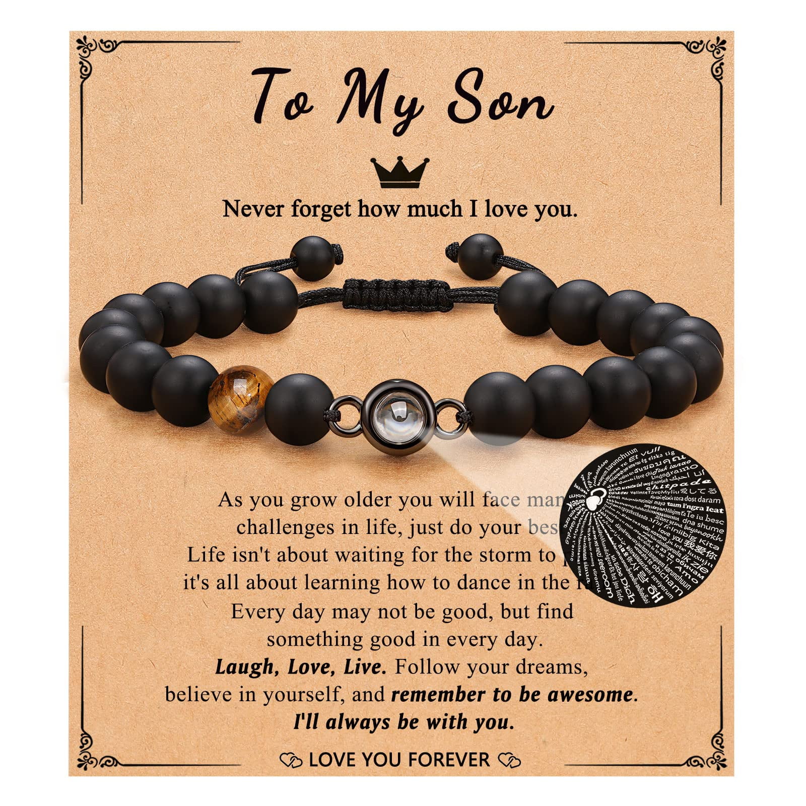 To My Son Bracelet Son Gifts from Mom, Birthday Valentines Day