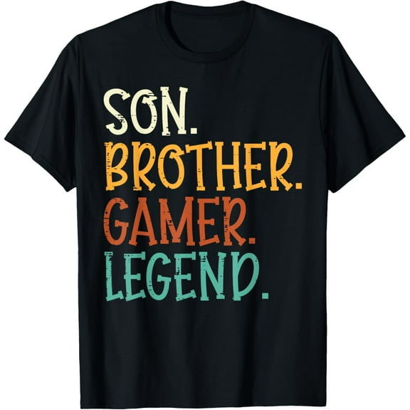 t-shirt Son Brother Gamer Legend Funny Gaming Boys Kids Men Youth T-Shirt mens,black,women,funny,men,journey,Crew Neck, Short Sleeve,printing