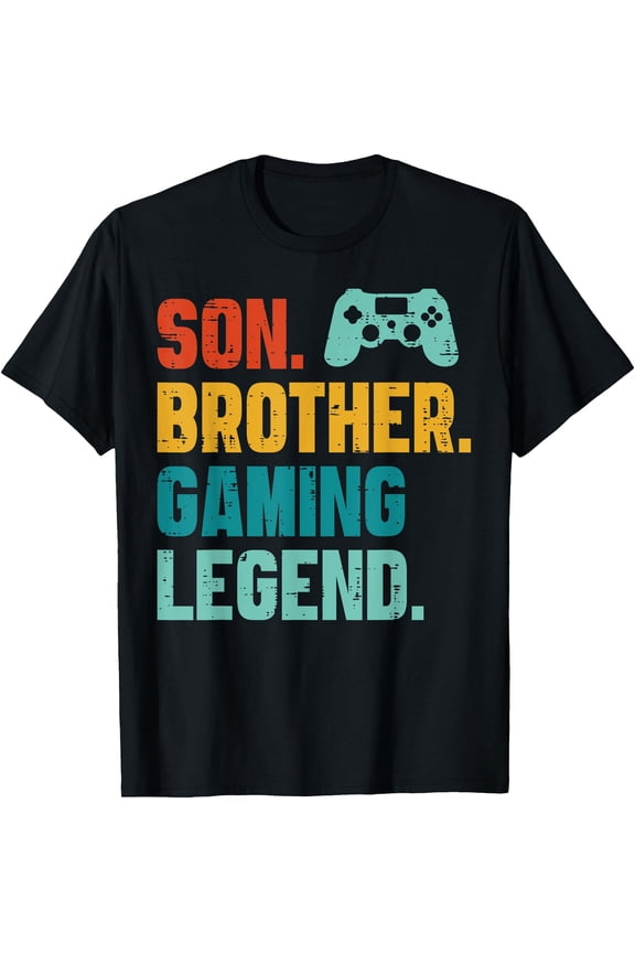 Son Brother Gaming Legend Retro Gamer Boys Kids Men Youth T-Shirt