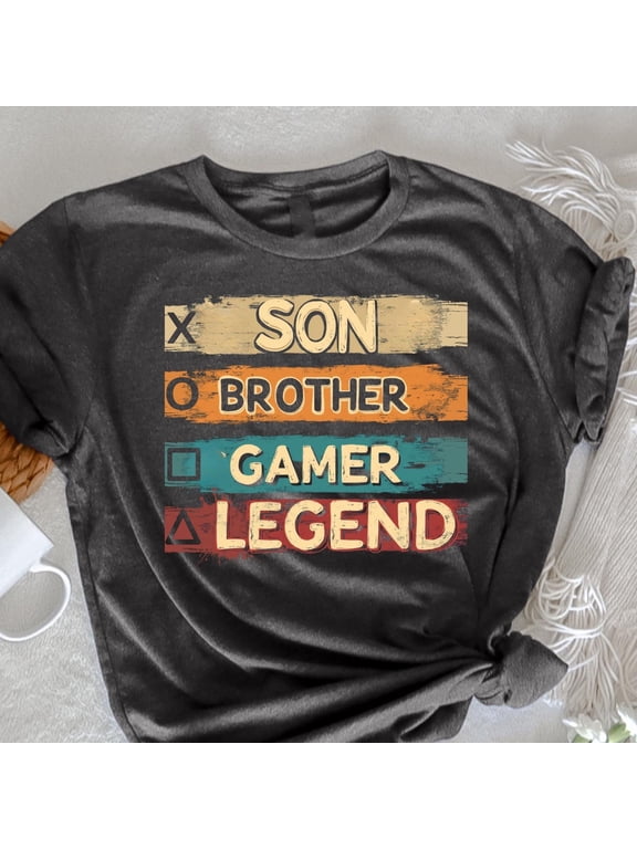 Son Brother Video Gamer Legend TShirt Gaming Men Boys Teens Funny Gaming Gift for Gamers