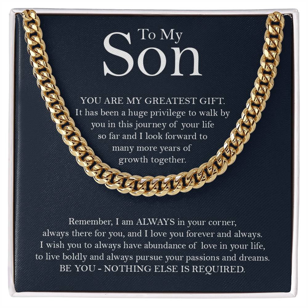 To My Son Cuban Chain Necklace, Gift for Son Birthday, Son Graduation ...