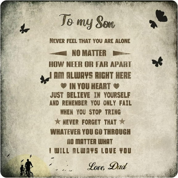 to My Son from Dad Metal Tin Sign,Birthday Gifts for Son,Kids Gifts for Graduation, Valentines Day, Birthday - Inspirational Quote Sign for Home Bedroom Wall Decor 12x12 Inches