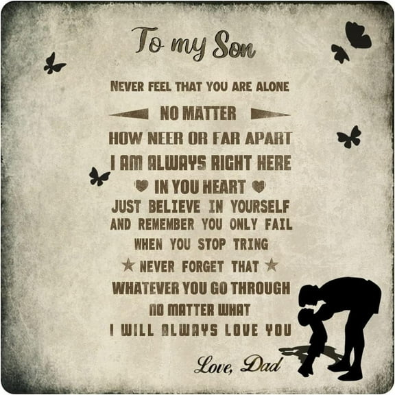 to my Son from Dad Metal Tin Sign,Birthday Gifts For Son,Kids Gifts For Graduation, Valentines day, Birthday - Inspirational Quote Sign for Home Bedroom Wall Decor Vintage Wall Art 12x12 Inches