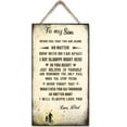 thumbnail image 1 of to My Son from Dad Vintage Wooden Sign,Birthday Gifts for Son,Kids Gifts for Graduation, Birthday - Inspirational Quote Sign for Home Bedroom Wall Art 6x12 Inches, 1 of 6
