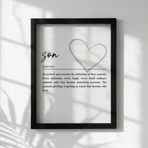 Son Definition Heart Wall Art New Dad Nursery Decor Minimalist Typography Bedroom Playroom Unframed Paper Print