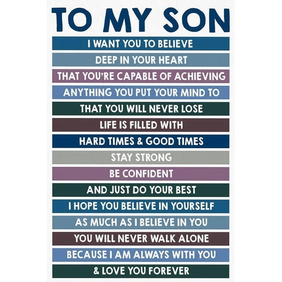 Son Encouragement Quote with Colorful Text for Bedroom Wall Decor ...