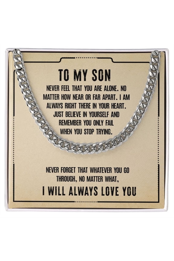 Son Gift Necklace, To My son Birthday Gift Necklace, Gift From Dad, Mom, Cuban Chain Gift Necklace, Graduation Gift Necklace, Son Birthday Gift