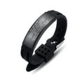 thumbnail image 1 of To My Son Gift Never forget that i love you Love Quote bracelets, Black Silicone Stainless Steel Inspirational Bracelet,Graduation Birthday Christmas Gift gift from Mom Dad, 1 of 4
