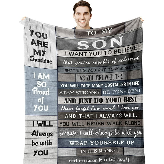 to My Son Gift, Son Gifts from Mom/Dad, Son Gifts, College Graduation Gifts for a Son, Gifts for Son from Mom, Son Birthday Gifts, Gifts for Grown Son, Gift for Son on Wedding Day, Blanket 60X50in