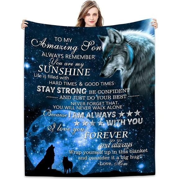 Son Gifts Blanket - To My Son - Son Gifts From Mom/Dad - Funny Gifts For Son Blanket - Best Birthday Gift Ideas For Son - Gifts For Grown Son - Son Gift From Mother Or Father Blankets
