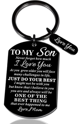 Son Gifts From Mom Fathers Day Gift For Sons To My Son Keychain Gifts From Mom Easter Birthday Christmas Graduation Gift For Sons 12-14