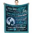 thumbnail image 1 of Son Gifts, Gifts for Son from Mom, Son Blanket 60"X50", Son Birthday Christmas Idea Gifts, to My Son Blanket, Gifts for Grown Son, Son from Mom, Soft Flannel Throw Blanket for Son, 1 of 6