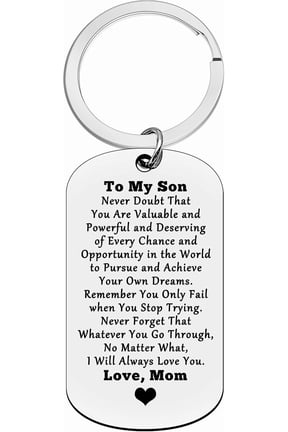 Son Gifts from Mom to My Son Keychain Gifts for Him Teen Men Inspirational Gifts for Son Graduation Gifts Wedding Christmas Birthday Gifts for Son Encouragement Gifts