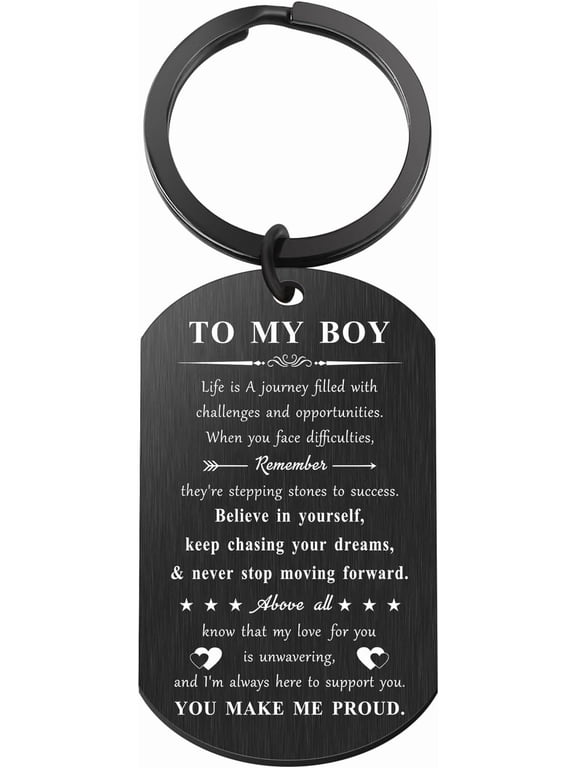 Son Gifts from Dad Mom to My Boy I Love You Keychain Inspirational Gift for for Graduation Birthday Christmas