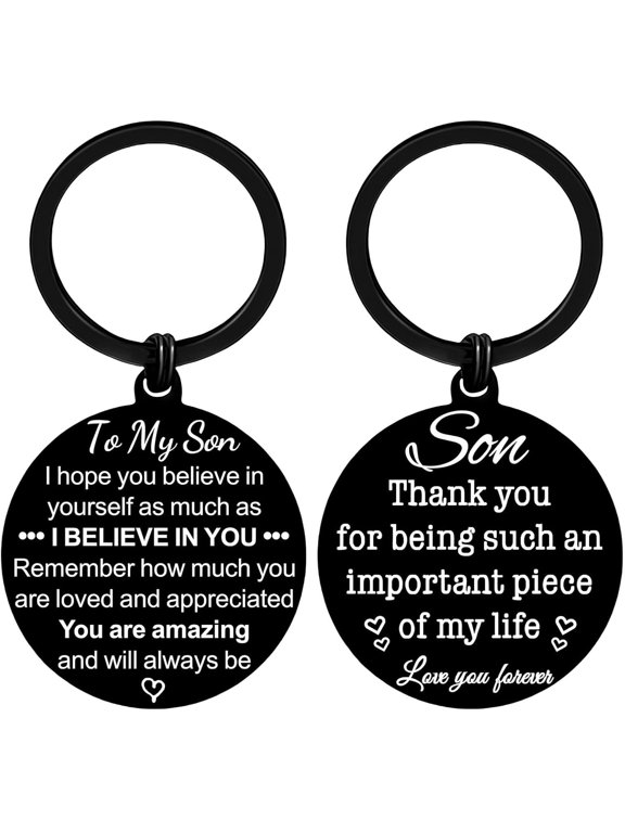 Son Gifts from Mom Dad To My Sons Birthday Christmas Graduation Valentines Day Gifts for Adult Sons Thank You Keychain