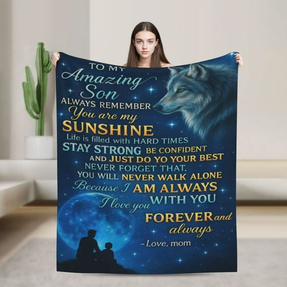 Son Gifts from Mom, Gifts for Son, to My Son Blanket from Mom, Birthday Gifts for Son, Graduation Ideas for Adult Son Throw Blanket 50x40