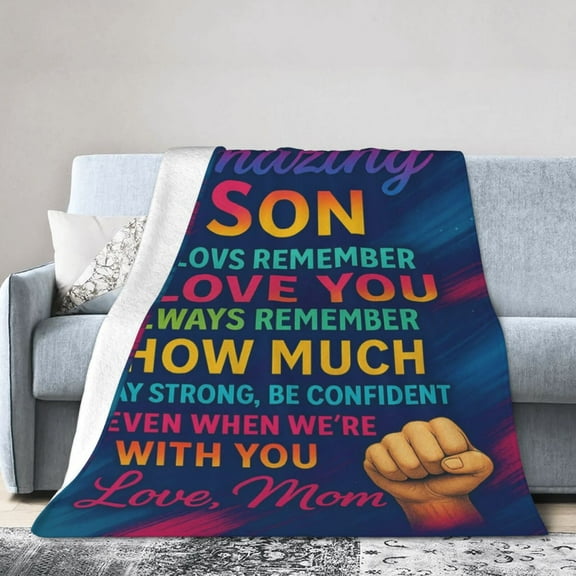 Son Gifts from Mom, Gifts for Son, to My Son Blanket from Mom, Birthday Gifts for Son, Graduation Ideas for Adult Son Throw Blanket 50x40