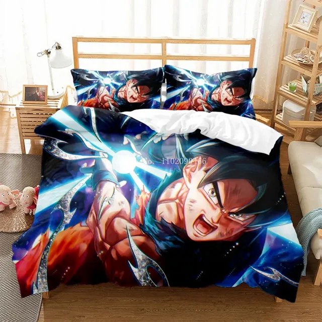 Son Goku Print Quilt Cover Bedding Set Anime Dragon Ball Duvet Covers