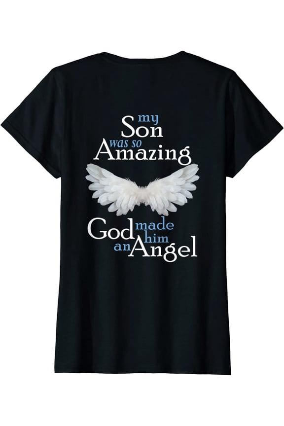 Son Guardian Angel Memorial Gift Amazing Angel Wings T-Shirt