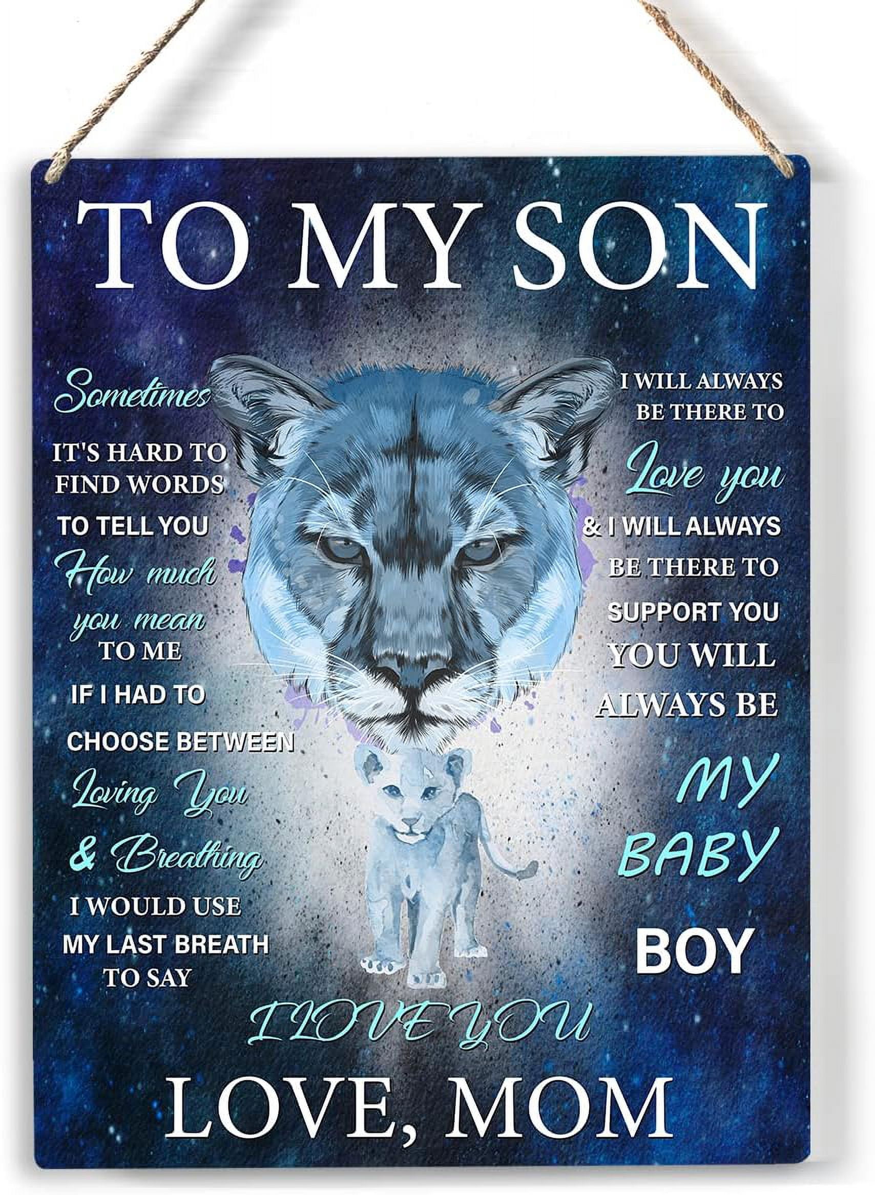 Son I Love You Wood Sign to My Son Quote Wooden Signs Rustic Hanging ...