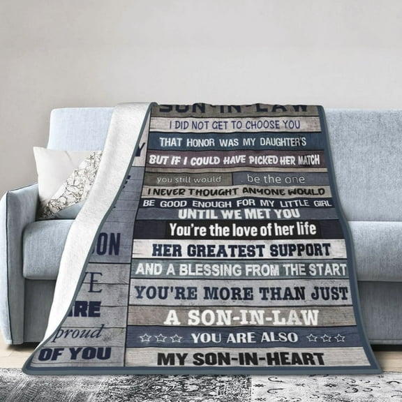 To My Son-In-Law Blanket Gifts For Kids Adults - Lightweight Throw Blanket For Bedroom Living Room Decor Soft Fuzzy Fleece Cozy Plush Bed Couch 80"X60"