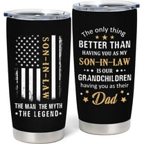 Son In Law Gifts - Christmas Gifts for Son In Law - Son in Law Gift from Mother/Father in law, 20 oz Stainless Steel Tumbler With Lid & Straw