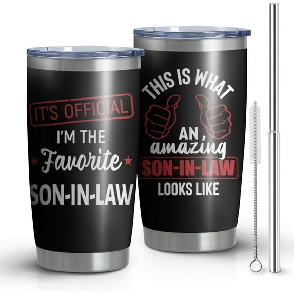 Son In Law Gifts From Mother In Law,Father In Law-20oz Tumbler With Straw And Lid-Birthday,Christmas,Thanksgiving Gifts for Future Son In Law-Son In Law Mug Coffee Cup