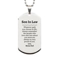 thumbnail image 1 of Son In Law Silver Dog Tag, Always so very proud of you, Inspirational Son In Law Birthday Supporting Gifts From Bonus Dad, 1 of 1