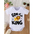 thumbnail image 1 of Son of the King Lion Graphic Baby Bodysuit - 100% Cotton Soft Stretchy Newborn Infant Romper with Playful Letter Print, All-Season Casual Outfit for 0-3 Years, Perfect Pregnancy Gift, 1 of 7