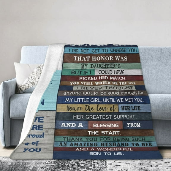 To My Son In Law Blanket Gifts For Kids Adults - Lightweight Throw Blanket For Bedroom Living Room Decor Soft Fuzzy Fleece Cozy Plush Bed Couch 50"X40"