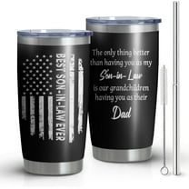 Son In Law Gifts From Mother In Law,Father In Law-20oz Tumbler With Straw And Lid-Birthday,Christmas,Thanksgiving Gifts for Future Son In Law-Son In Law Mug Coffee Cup(Flag)