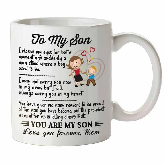 Son Motivation Mug – Proud Mom Message – Little Boys Gift Coffee Cup