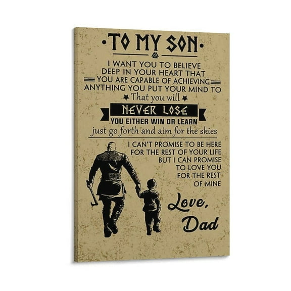 To My Son Motivational Inspirational Positive Quote Saying Spiritual Artworks Canvas Poster Room Aesthetic Wall Art Prints Home Modern Decor Gifts 08x12inch(20x30cm)