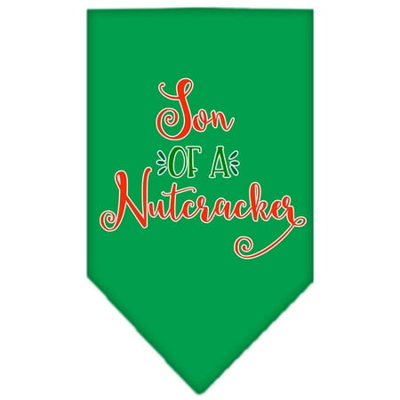 Mirage Pet Son of a Nutcracker Screen Print Bandana Emerald Green Large