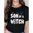 thumbnail image 1 of Son Of A Witch Halloween Sweet Or Sour Pumpkin Gift T-Shirt, 1 of 6
