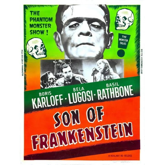 Son Of Frankenstein Movie Poster 24x36 Art Poster 24x36 Multi-Color Square Adults Best Posters