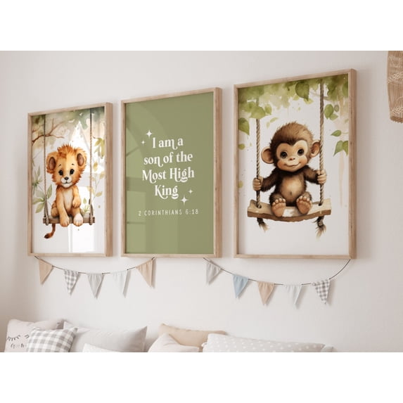 Son Of Most High King Wall Art Set Print With Swing Animals And ...