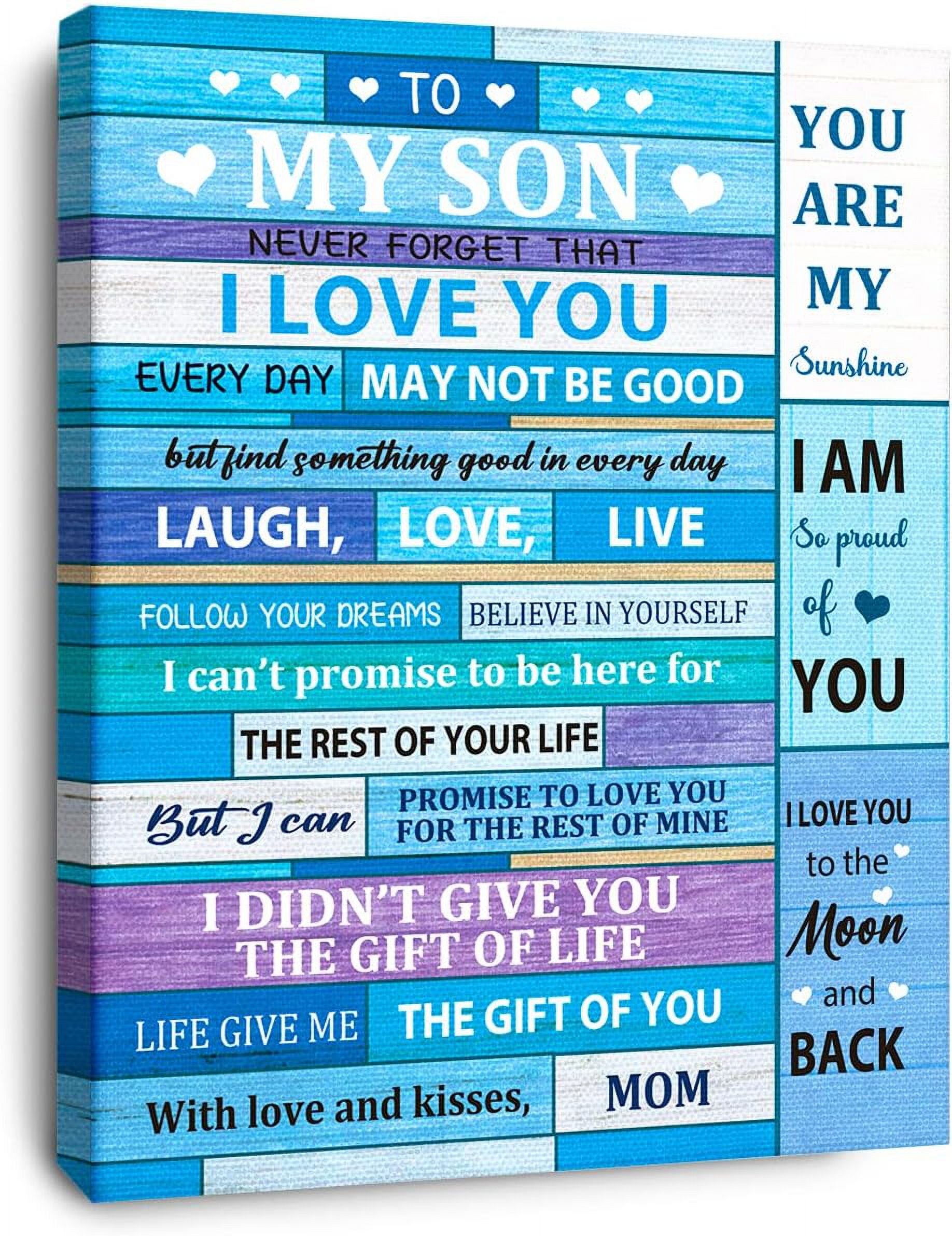 To My Son Saying Canvas Wall Art, Son Never Forget that I Love You ...