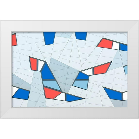 Son, Van 24x17 White Modern Wood Framed Museum Art Print Titled - Van Son - Game of Lines and Shapes