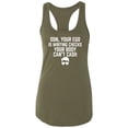 thumbnail image 1 of Son, Your Ego Is Writing Checks Racerback Tank, 1 of 3