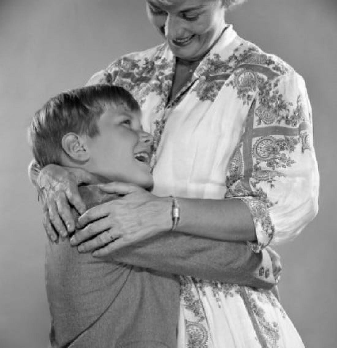 Son hugging mother Canvas Art - (18 x 24)