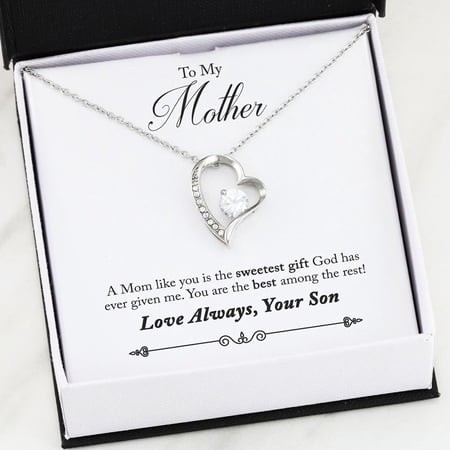 Son to Mom, Sweetest ever Love Necklace, White Forever Love Necklace