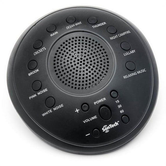 SonTech White Noise Sound Machine, 10 Natural Soothing Soundtracks, Multiple Timer Settings, Battery, Adapter Charging Options