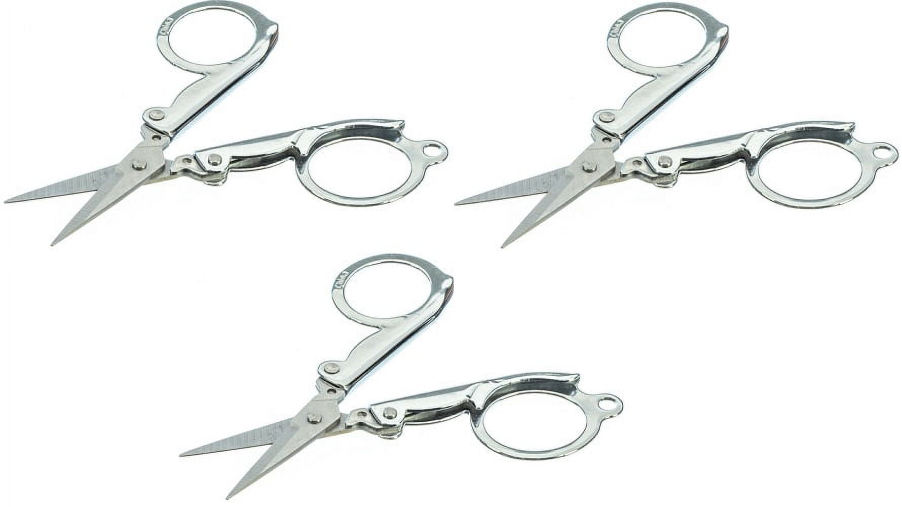 3-Pack 3.5" Folding Scissors Emergency Pocket Travel Stainless Steel Craft First Aid