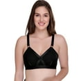 thumbnail image 1 of Sona Women's Perfecto Cotton Full Coverage Plus Size Non-Padded Wirefree Everyday Bra(50H_Black), 1 of 2