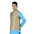 thumbnail image 1 of Sonakshi Fashion Men's Brocade Waistcoat Bandhgala Festive Jacquard Nehru Jacket, Color: Beige, Size: 46, 1 of 6